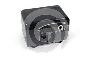 Desk electric pencil sharpener on a white background