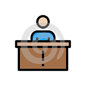 Desk vector colour line icon