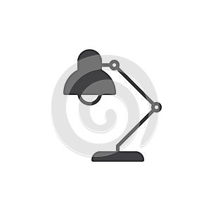 Desk lamp icon vector, filled flat sign, solid pictogram isolated on white.