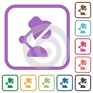 Desk lamp solid simple icons