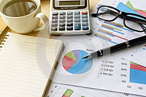 Desk office business financial accounting calculate