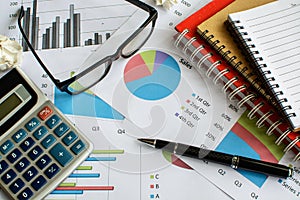 Desk office business financial accounting calculate