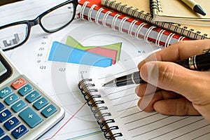 Desk office business financial accounting calculate