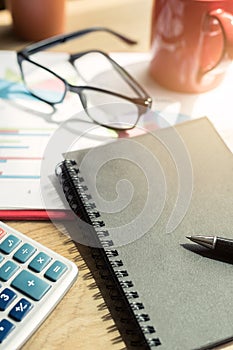 Desk office business financial accounting calculate