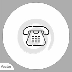 Desk phone vector icon sign symbol