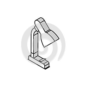 desk table lamp isometric icon vector illustration