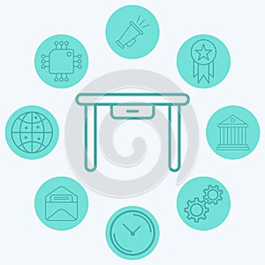 Desk vector icon sign symbol