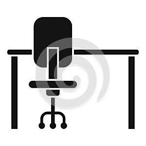 Desk workspace icon simple vector. Office sit