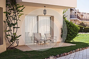 Deska nd two chairs in the garden