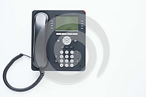 Deskphone, office and business concept.