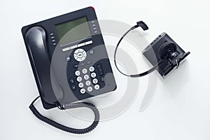 Deskphone, office and business concept.