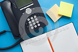 Deskphone, office and business concept.