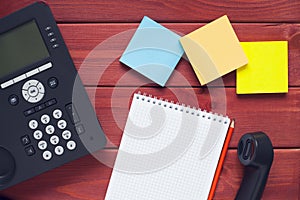 Deskphone, office and business concept.