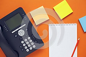 Deskphone, office and business concept.