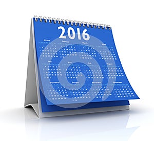 Desktop blue Calendar 2016