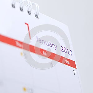 Desktop calendar of 1 january 2017