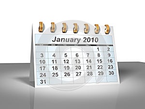 Kalendář ( trojrozměrný). leden 2010 