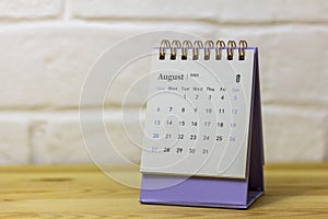 Desktop calendar for August 2023. Calendar for planning and managing each date.