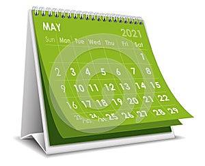 Desktop calendar May 2021 illustration