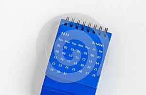 Desktop calendar for October 2023.Calendar for planning for each day.