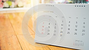 Desktop Calendar page Blurred background