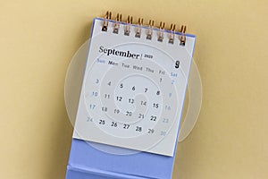 Desktop calendar for September 2023. Calendar for planning, assigning, organizing and managing each date.