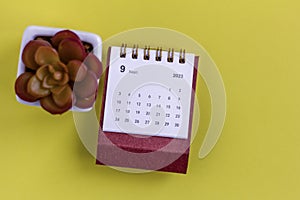 Desktop calendar for September 2023. Calendar for planning and managing each date.