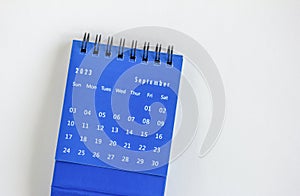 Desktop calendar for September 2023. Calendar for planning and managing each date.