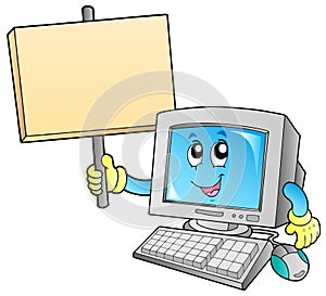 Desktop computer with blank board