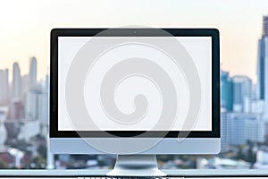 Desktop Computer with City View