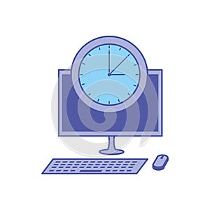 desktop computer device with time clock