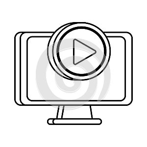 Desktop computer display with media player interface