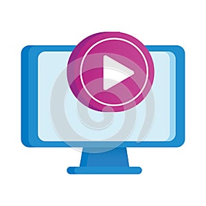 Desktop computer display with media player interface