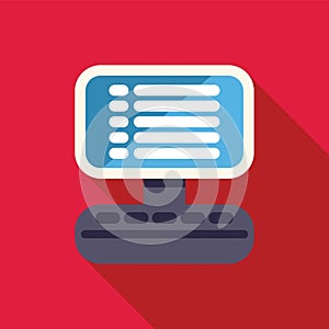 Desktop computer showing empty checklist on screen