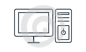 Desktop computer icon design vector image