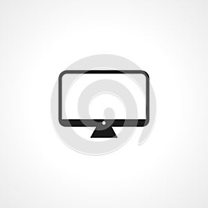 desktop computer icon. PC simple isolated web icon