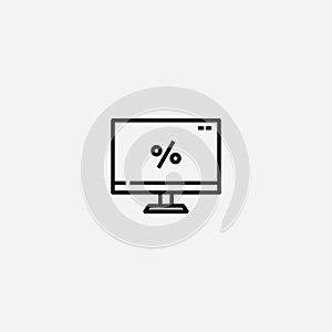 Desktop computer vector icon sign symbol