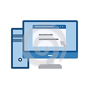 Desktop Computer icon vector image.