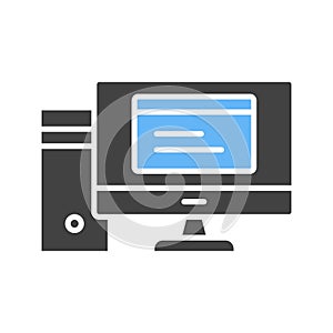 Desktop Computer icon vector image.
