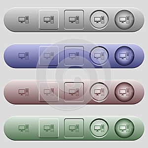 Desktop computer icons on horizontal menu bars
