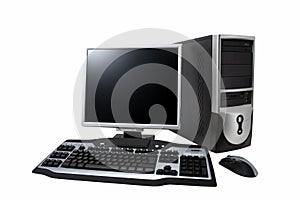 Desktop computer isolated photo