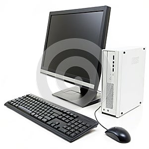 Desktop computer isolated on white background