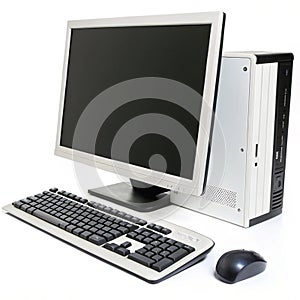 Desktop computer isolated on white background