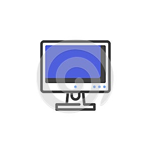 Desktop computer line icon