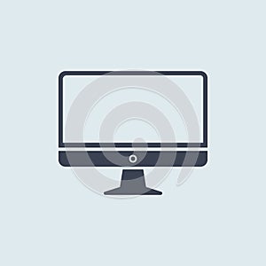 Desktop computer monitor or display. vector symbol in simple flat modern style