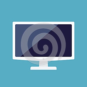 Desktop computer monitor icon in flat style