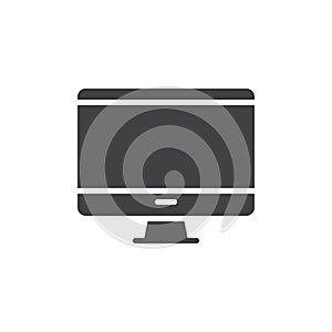 Desktop computer, monitor icon vector, filled flat sign, solid pictogram isolated on white.