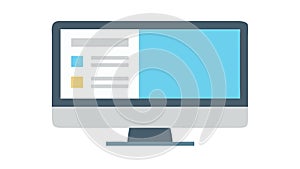 Desktop Computer Monitor with UI Icon, PC Workstation Web, vector design Generative AI