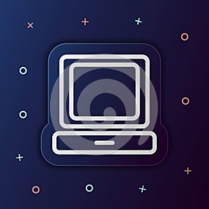 Desktop computer nolan button icon. Simple thin line, outline vector of web icons for ui and ux, website or mobile application