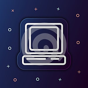 Desktop computer nolan button icon. Simple thin line, outline vector of web icons for ui and ux, website or mobile application